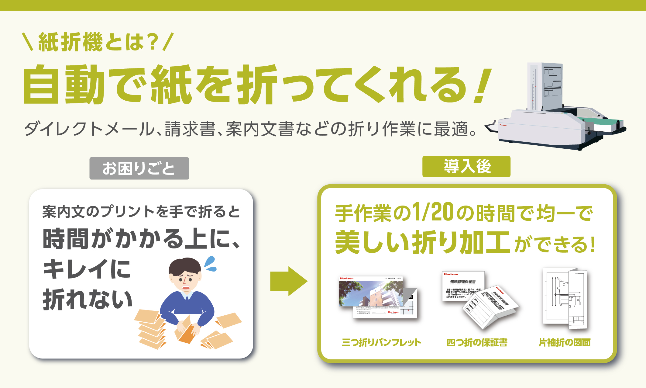 紙折機とは「自動で紙を折ってくれる！」